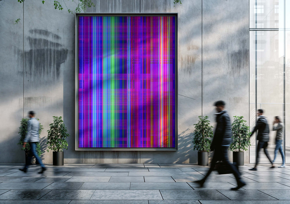 Digital Plaid in Neon - Wallpaper Mural - Quick Ship