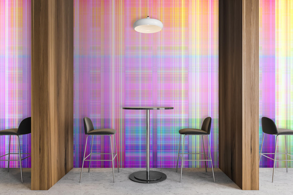 Digital Plaid in Pink - Wallpaper Mural - Quick Ship