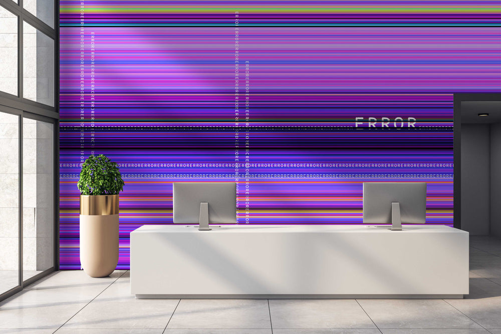 Error Code in Digital Lavender - Wallpaper Mural - Quick Ship