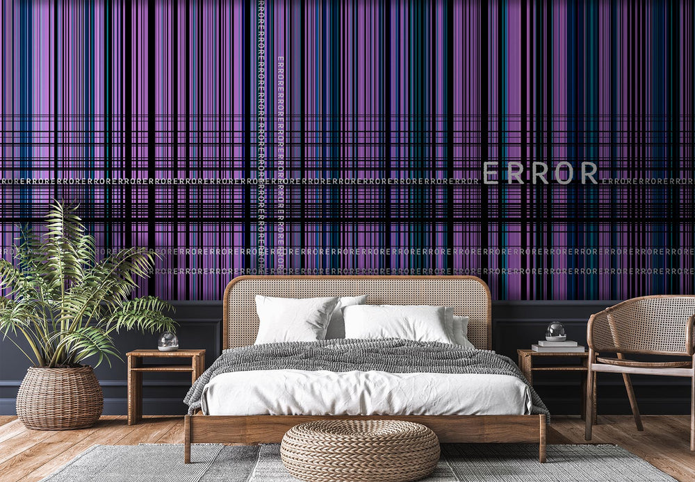 Error Code in Purple - Wallpaper Mural - Quick Ship