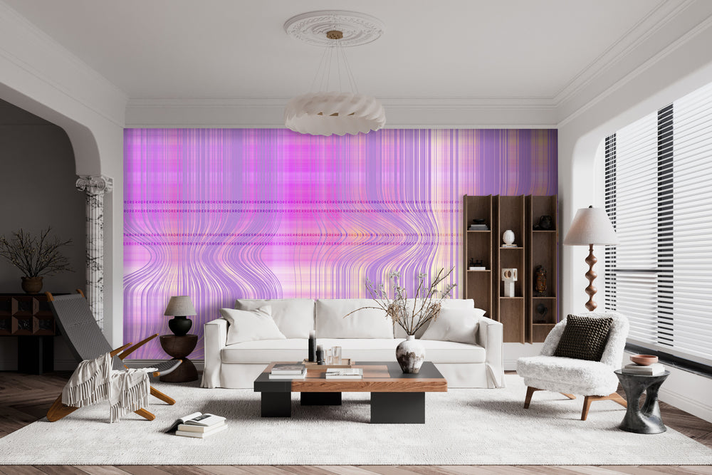 Faulty Pattern in Digital Lavender - Wallpaper Mural - Quick Ship