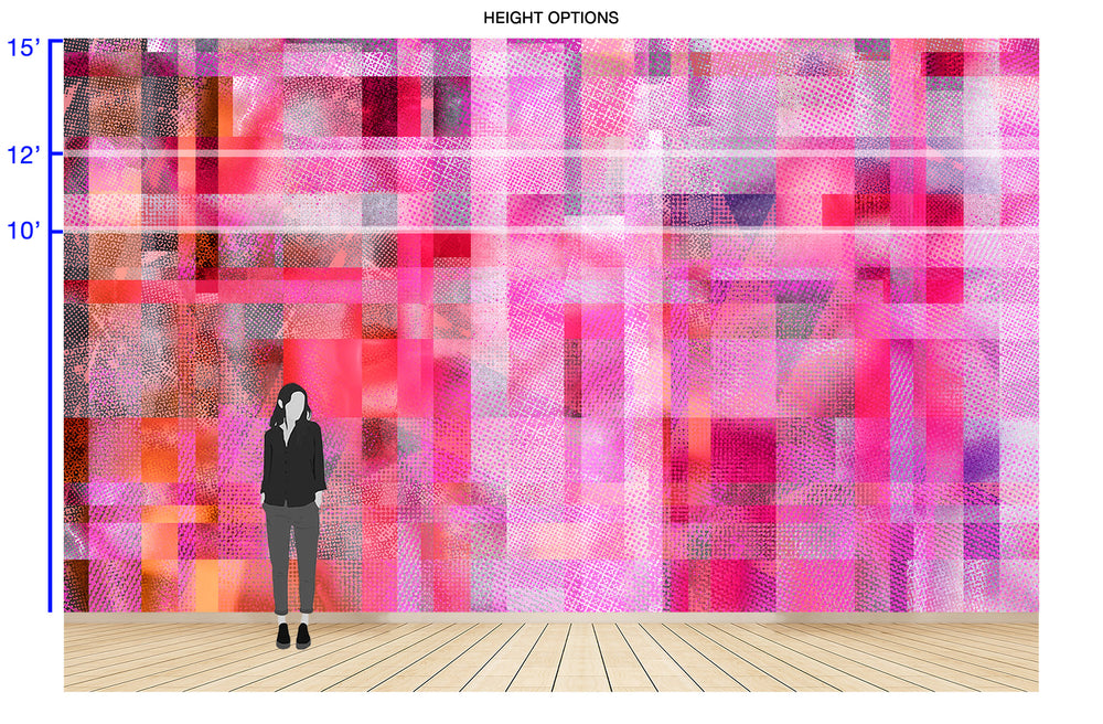 Glass Ceiling in Fuchsia - Wallpaper Mural - Quick Ship