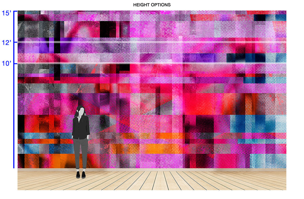 Glass Ceiling in Magenta - Wallpaper Mural - Quick Ship