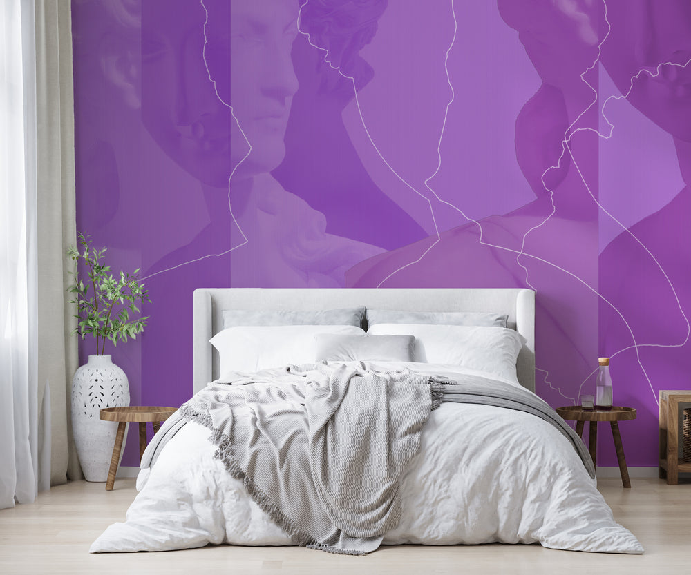 Inversion in Digital Lavender - Wallpaper Mural - Quick Ship