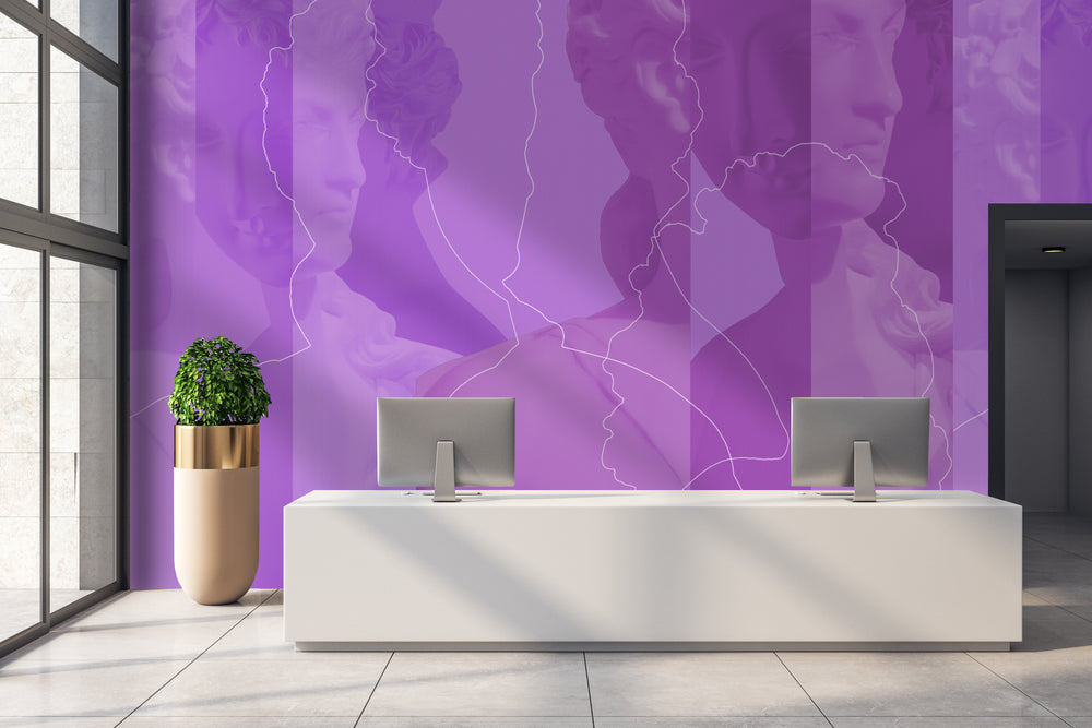 Inversion in Digital Lavender - Wallpaper Mural - Quick Ship