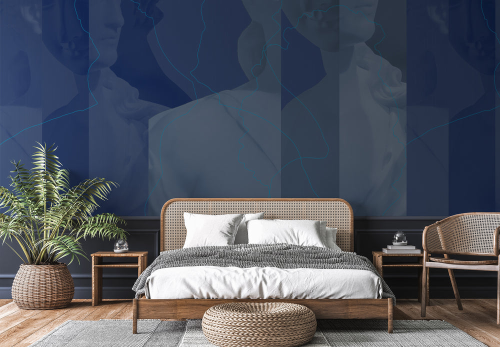 Inversion in Indigo - Wallpaper Mural - Quick Ship