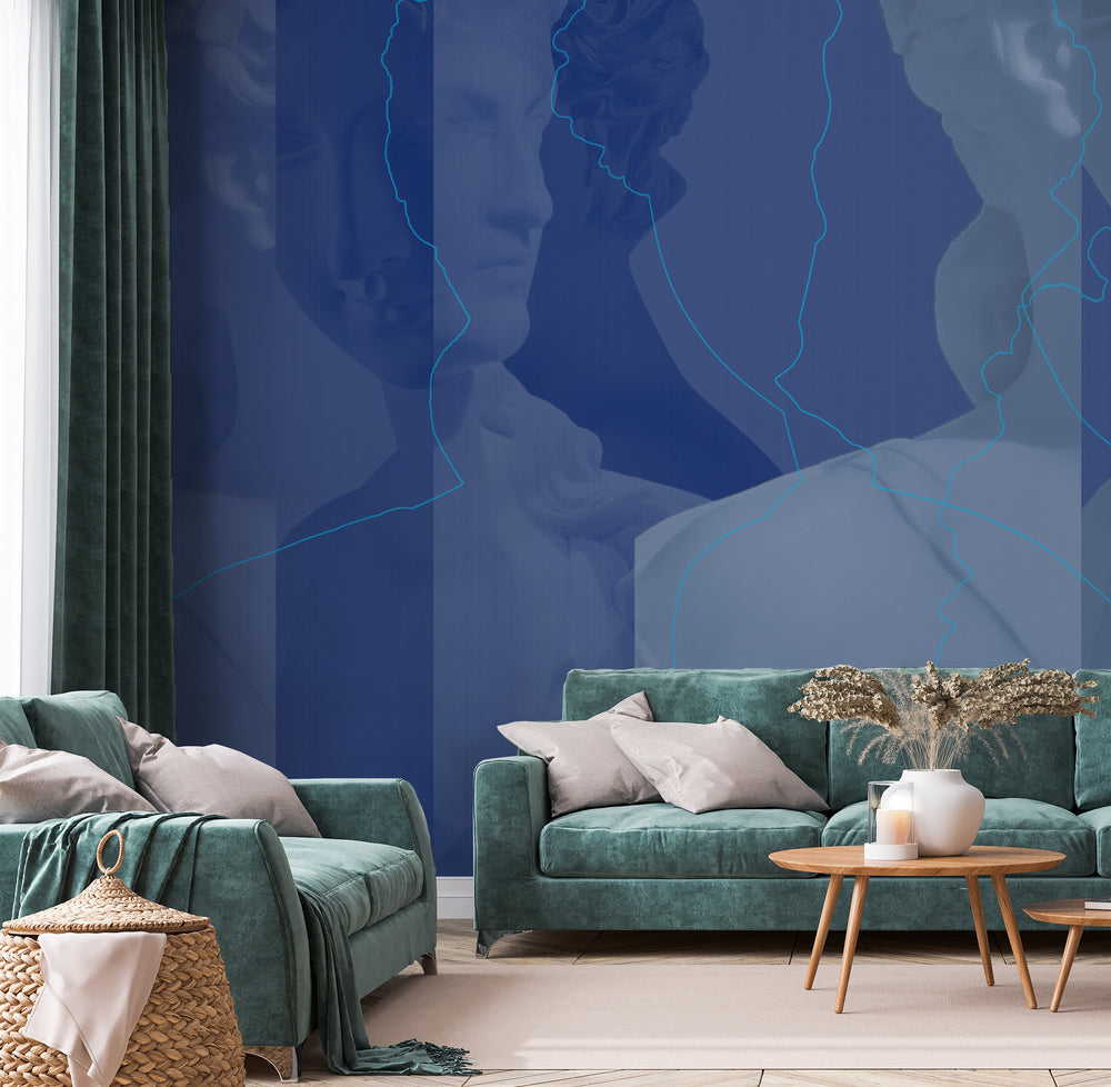 Inversion in Indigo - Wallpaper Mural - Quick Ship