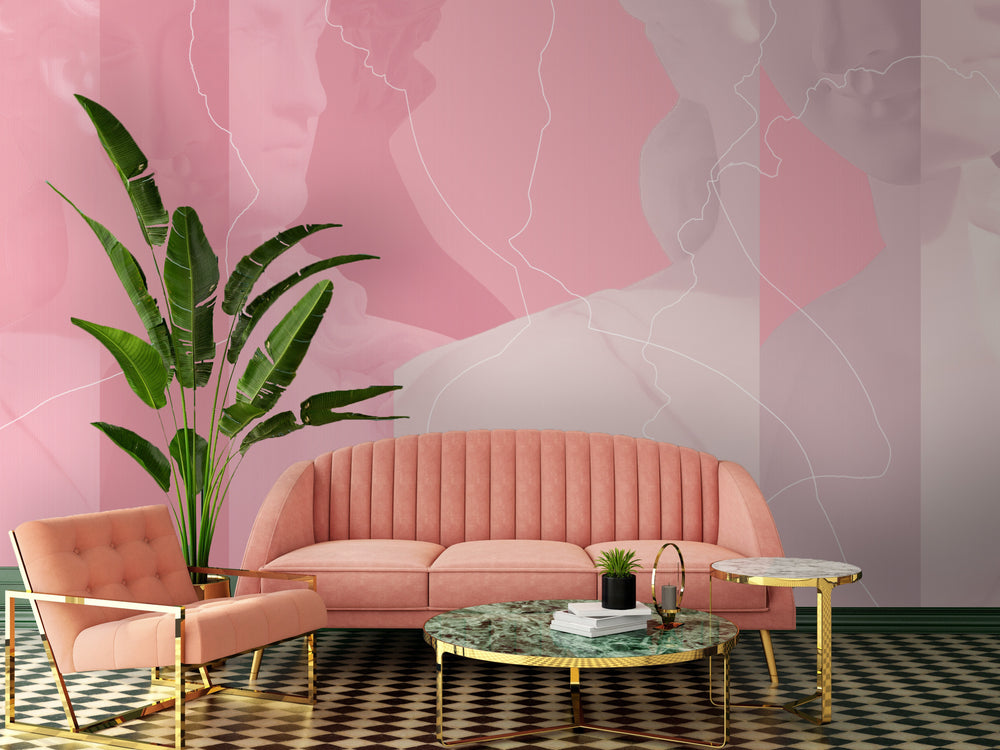 Inversion in Pink- Wallpaper Mural - Quick Ship