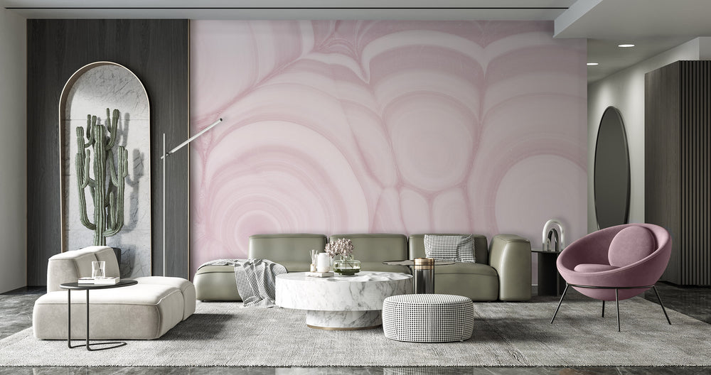 Malachite in Blush Made to Measure Mural