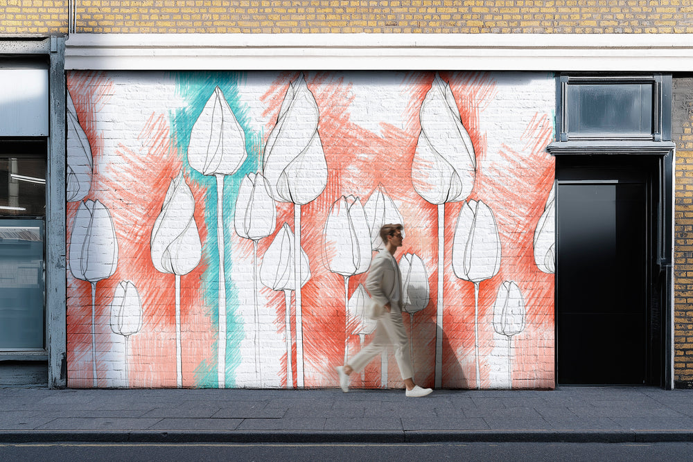 Matriarchy in Coral - Wallpaper Mural - Quick Ship