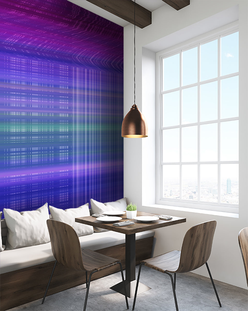 Moire Malfunction in Digital Lavender - Wallpaper Mural - Quick Ship