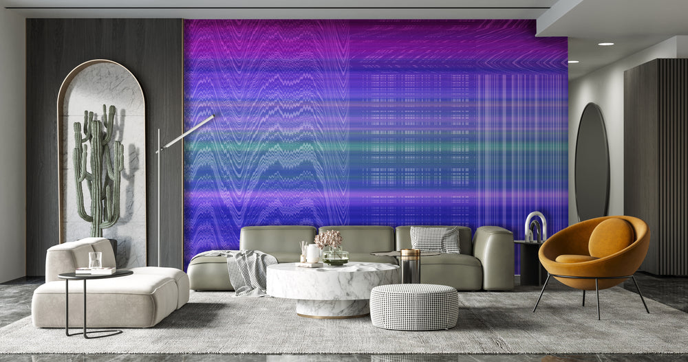 Moire Malfunction in Digital Lavender - Wallpaper Mural - Quick Ship