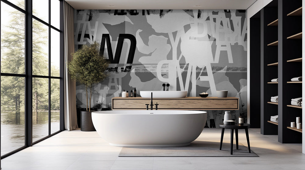 Radical Empathy in Charcoal - Wallpaper Mural - Quick Ship