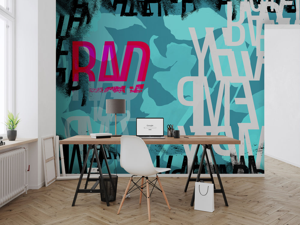 Radical Empathy in Cyan - Wallpaper Mural - Quick Ship Mural