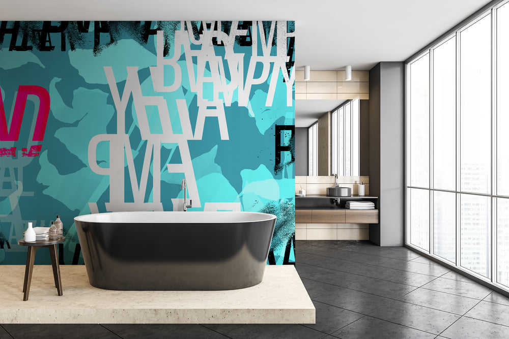 Radical Empathy in Cyan - Wallpaper Mural - Quick Ship Mural