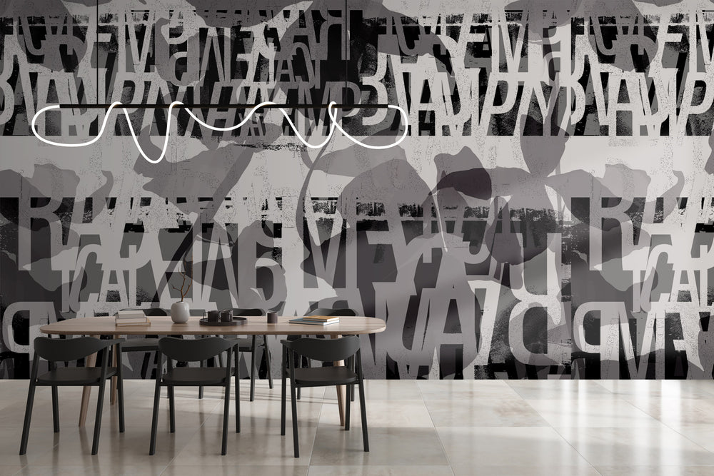 Reimagine in Charcoal - Wallpaper Mural - Quick Ship